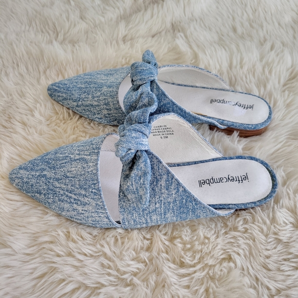 Jeffrey Campbell Textured Blue Mules - Picture 2 of 8